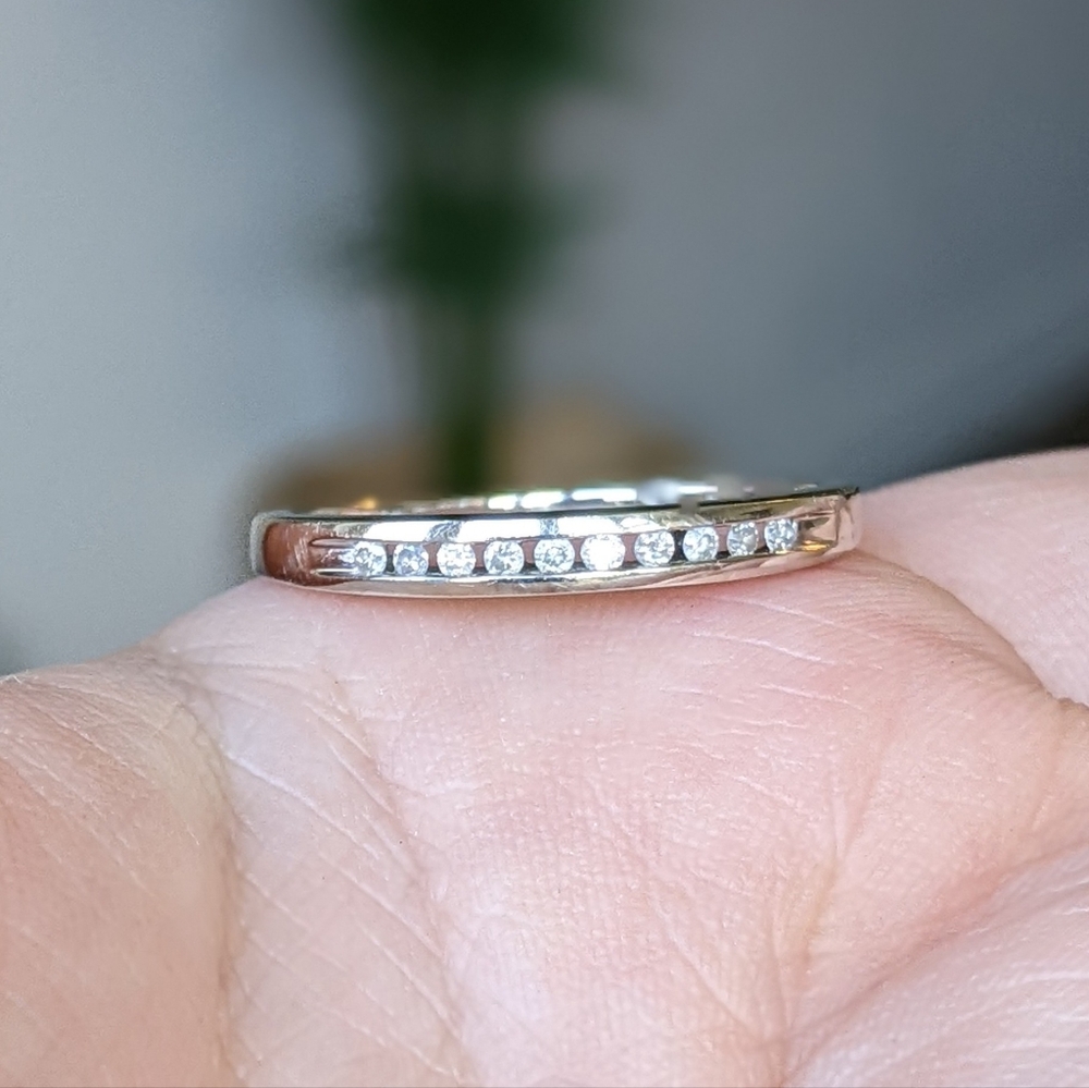 10K White Gold Diamond Channel Set Half Eternity Ring - Picture 5 of 15